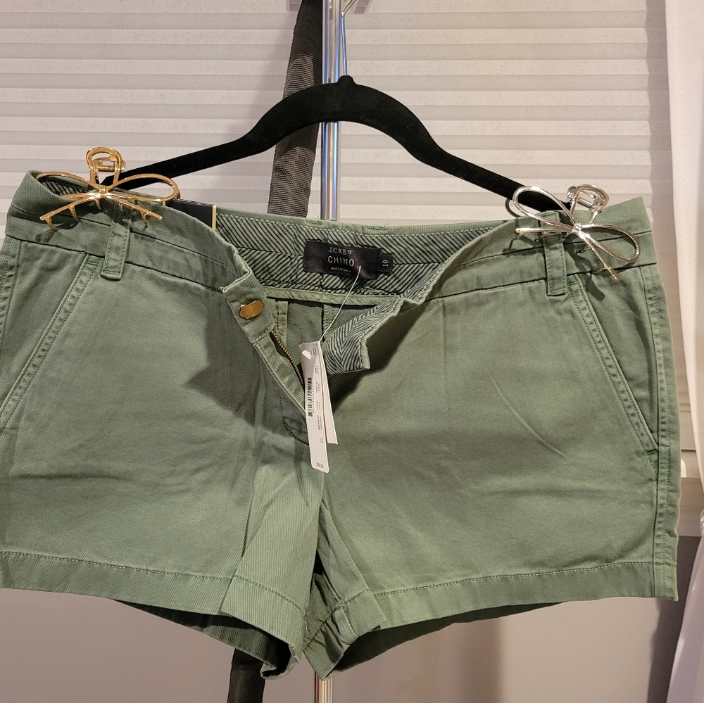 Green Chino J. CREW Shorts